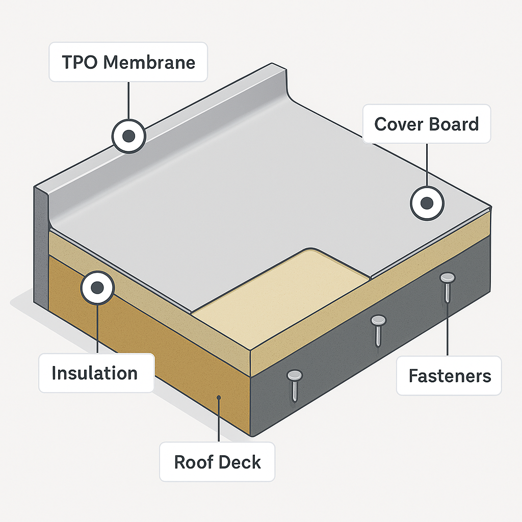 Commercial Roof Cutaway Diagram